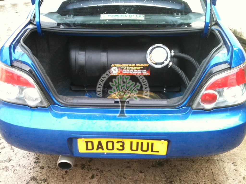 Subaru Impreza WRX STI 2.5 Turbo LPG conversion with toroidal tank installation in Oldbury
